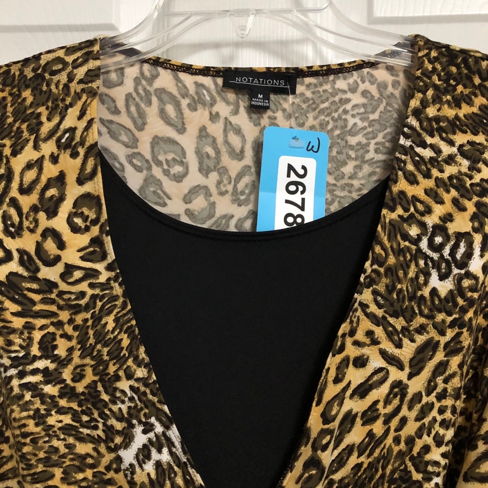 Notations Leopard Print Blouse (M) - image 2